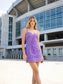 Trim Detail Mini Dress Purple