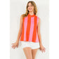 THML Sleeveless Mock Neck Colorblock Top Orange