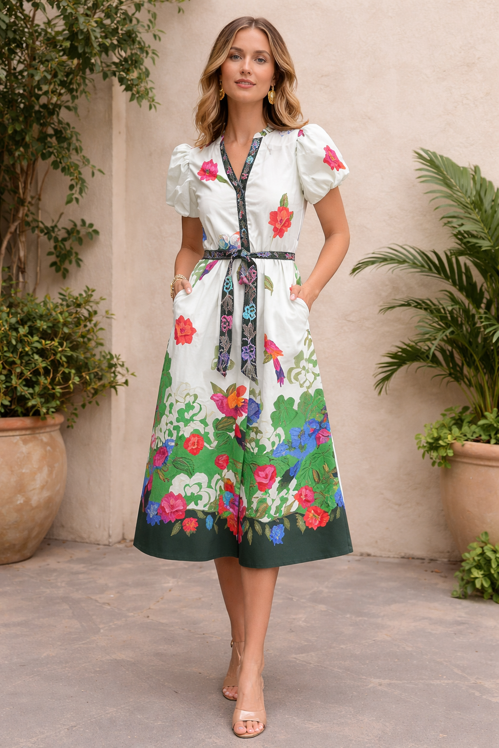 Maude Vivante Nova Dress Forest Flutter