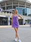 Trim Detail Mini Dress Purple