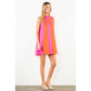 THML Sleeveless Colorblock Dress Pink