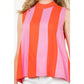 THML Sleeveless Mock Neck Colorblock Top Orange