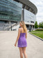 Trim Detail Mini Dress Purple