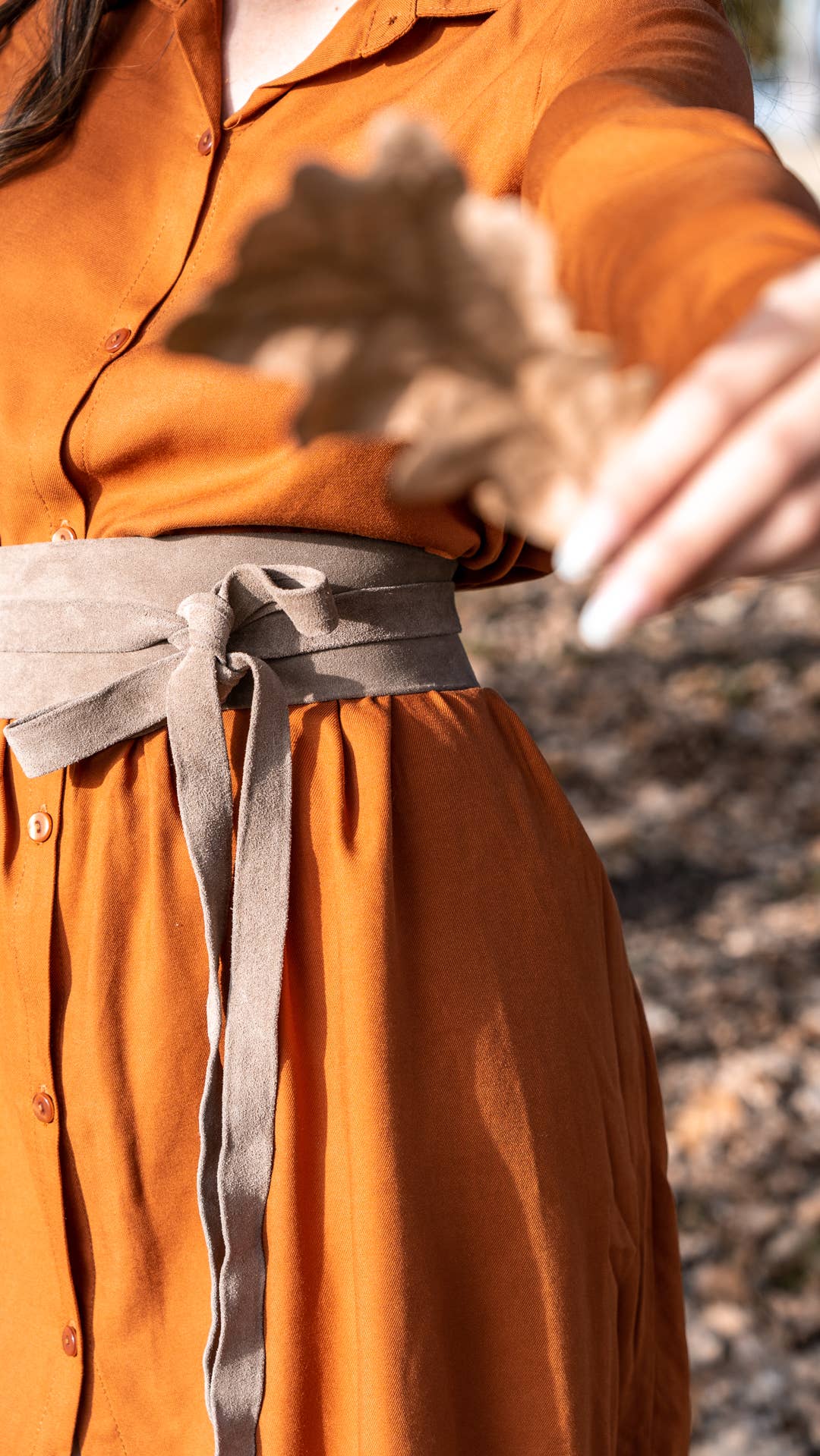 Wrap Belt - Rusty Cognac Suede