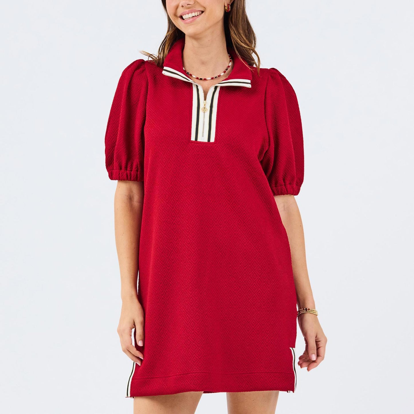 Mary Square Andie Dress Garnet And Black