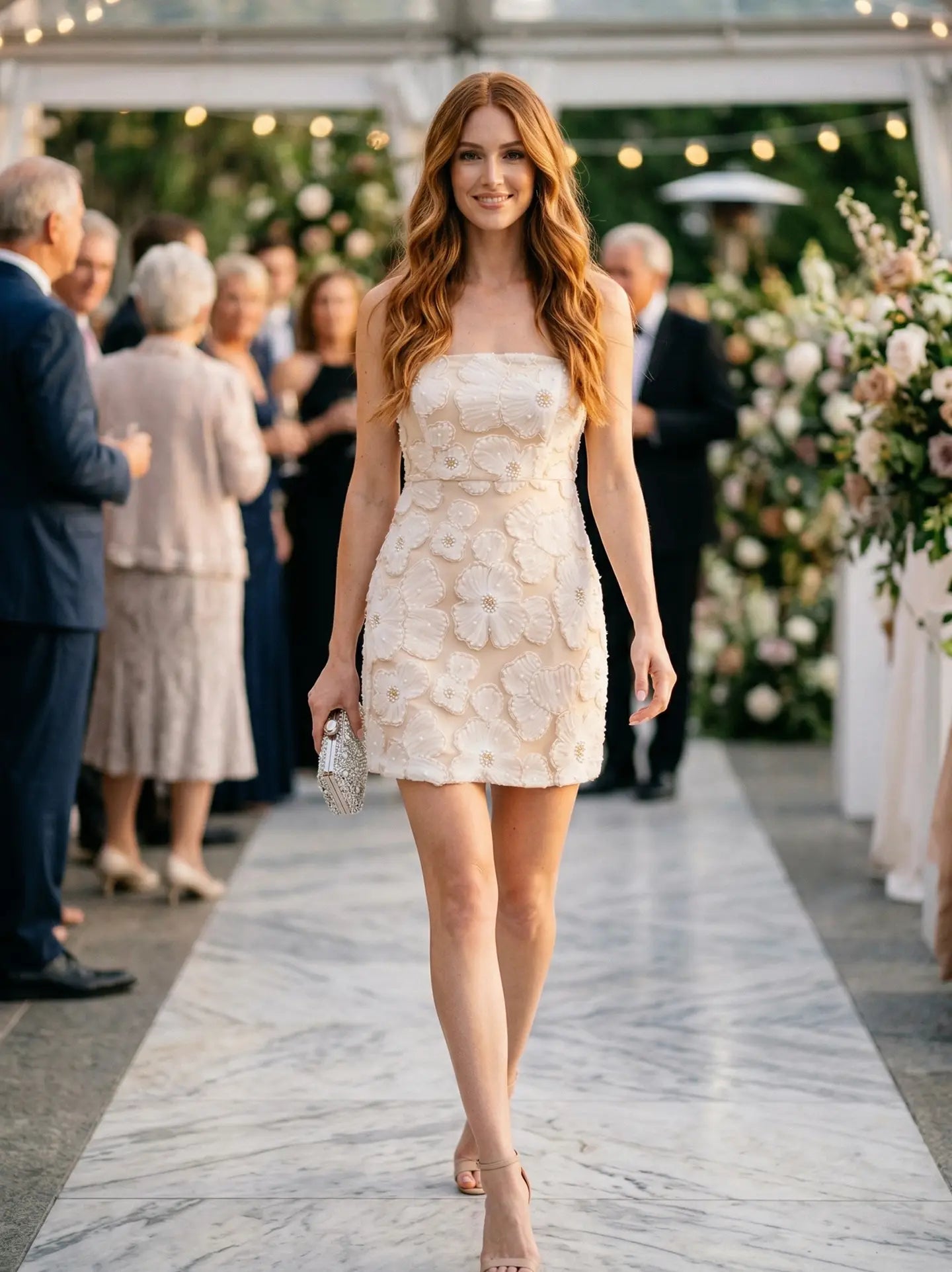 The Champagne Bloom Mini Dress