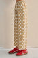 Polka Dot Raw Hem Wide Leg Pants