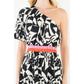 One Shoulder Pattern Maxi Dress