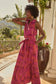 In the Jungle Cileah Collared Maxi Dress: Magenta