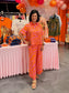 Ivy Jane Print Swing Jacket Tangerine