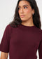 Esqualo Embellished Knit Top Merlot