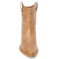 Matisse Arlo western-style leather ankle bootie with pointed toe, pull tabs, and decorative stitching.