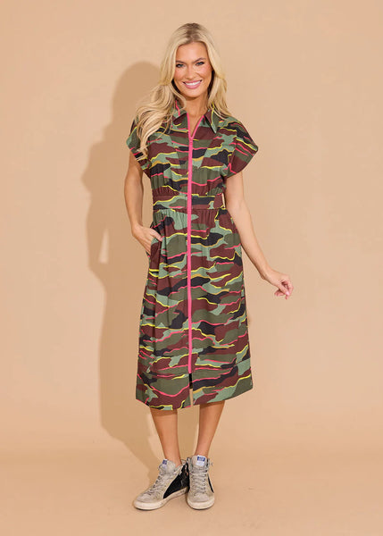 neon camo dress Alden Adair Belle Dress Neon Camo