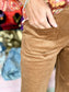 Cord Straight Leg Pants - Camel