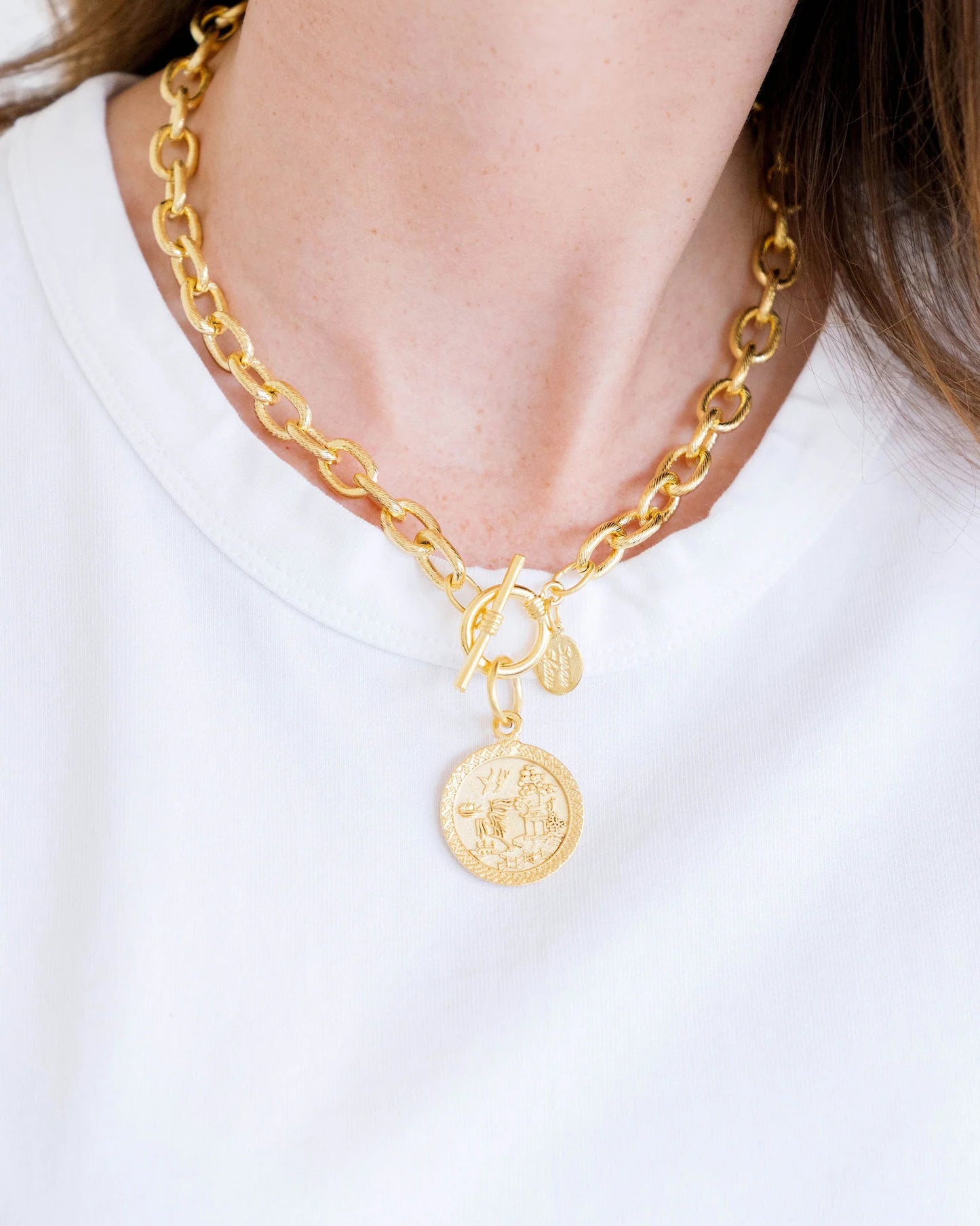 Susan Shaw Blue Willow Toggle Necklace