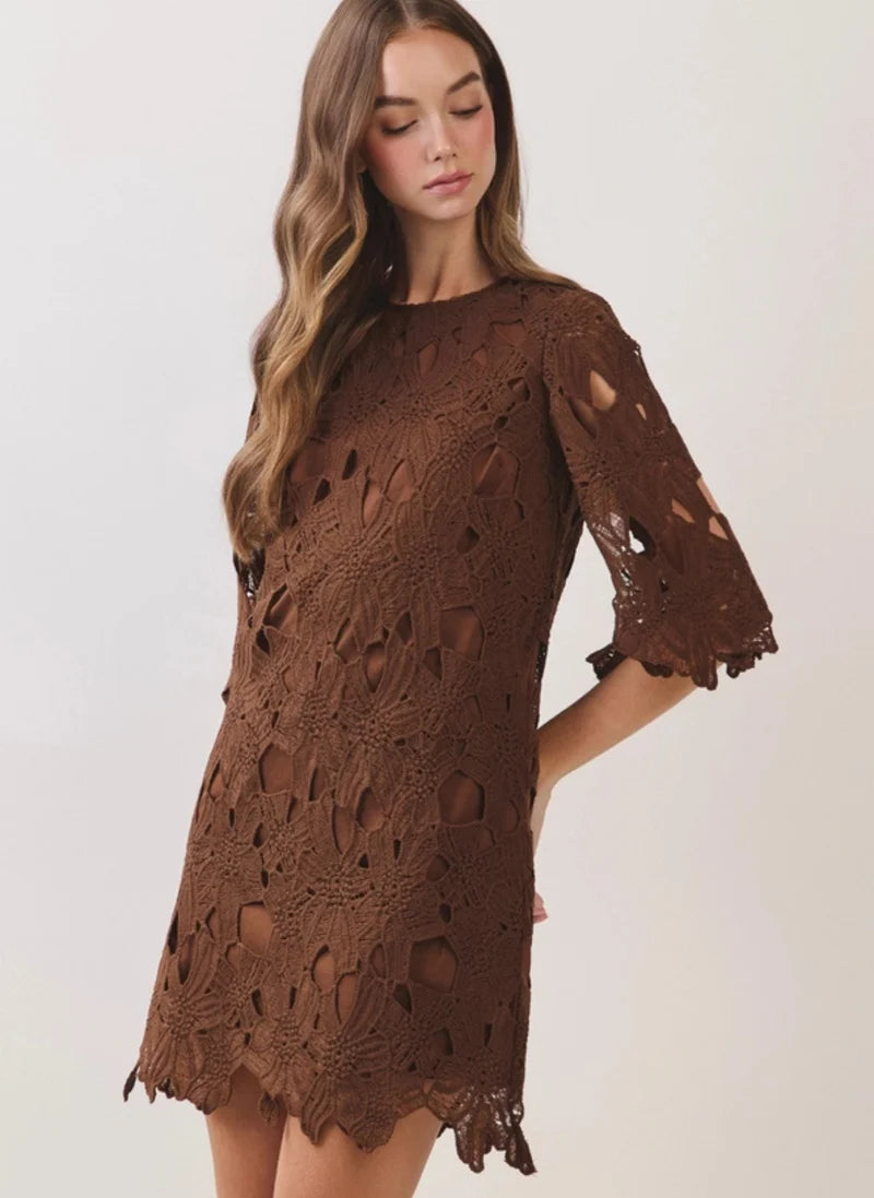 Brown Lace Dress
