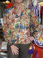Joy Joy Front Split Buttons Top Autumn Flora