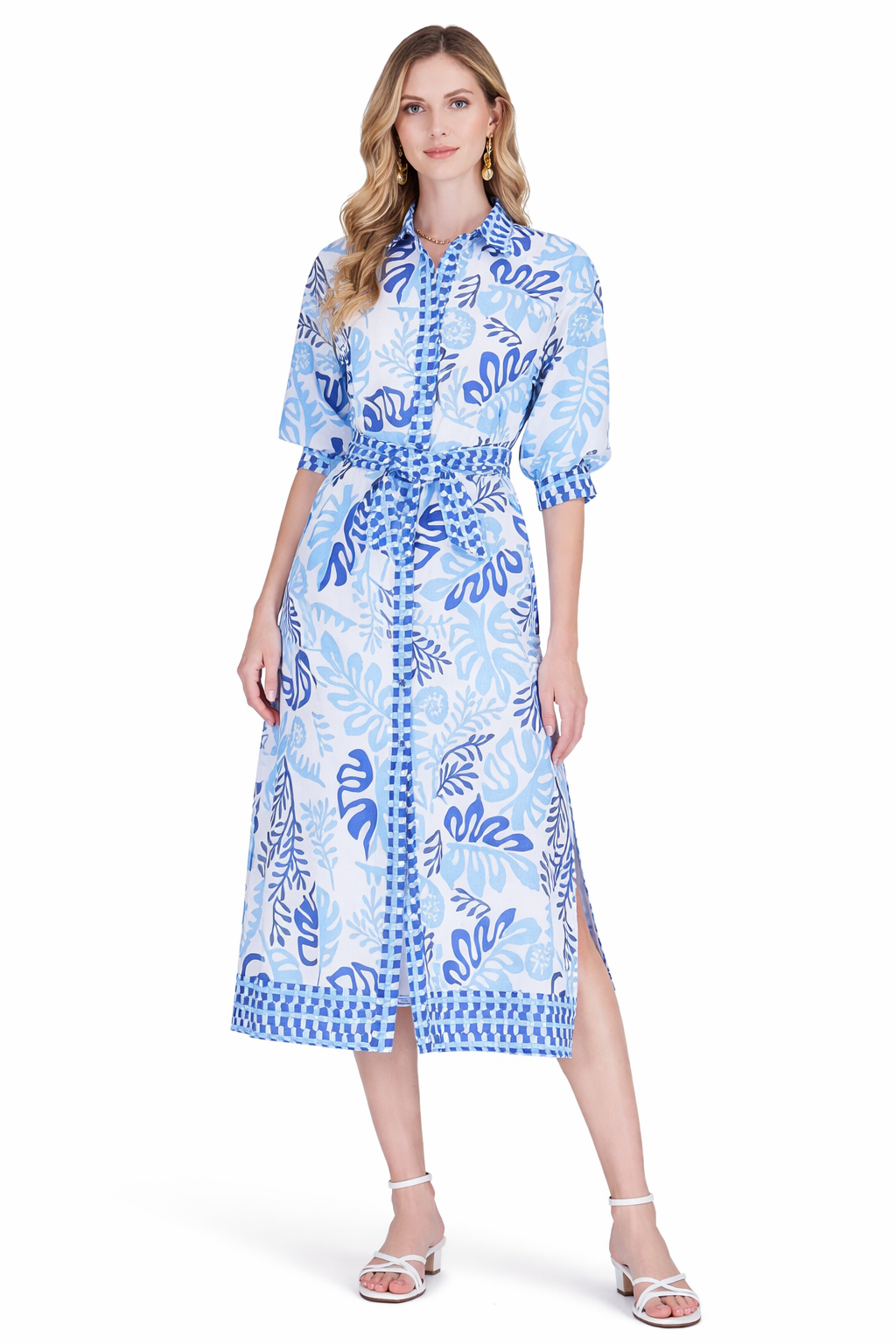 Jade Maxi Shirt Dress Lagoon Leaf