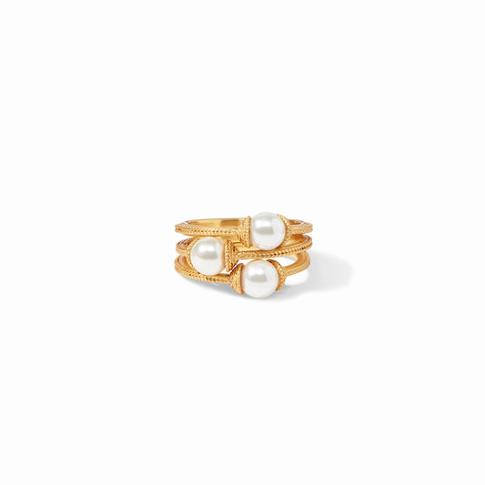 Julie Vos Calypso Trio Ring Pearl
