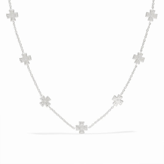 Julie Vos Malta Canterbury Delicate Station Necklace Silver