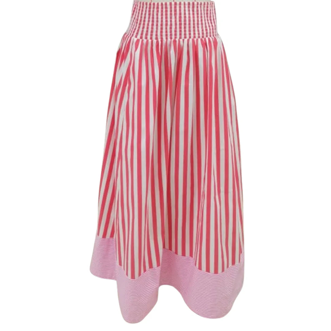 Caryn Lawn Sutton Stripe Skirt Red