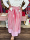 Caryn Lawn Sutton Stripe Skirt Red