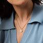 Julie Vos Colette Circle Delicate Necklace Chalcedony Blue