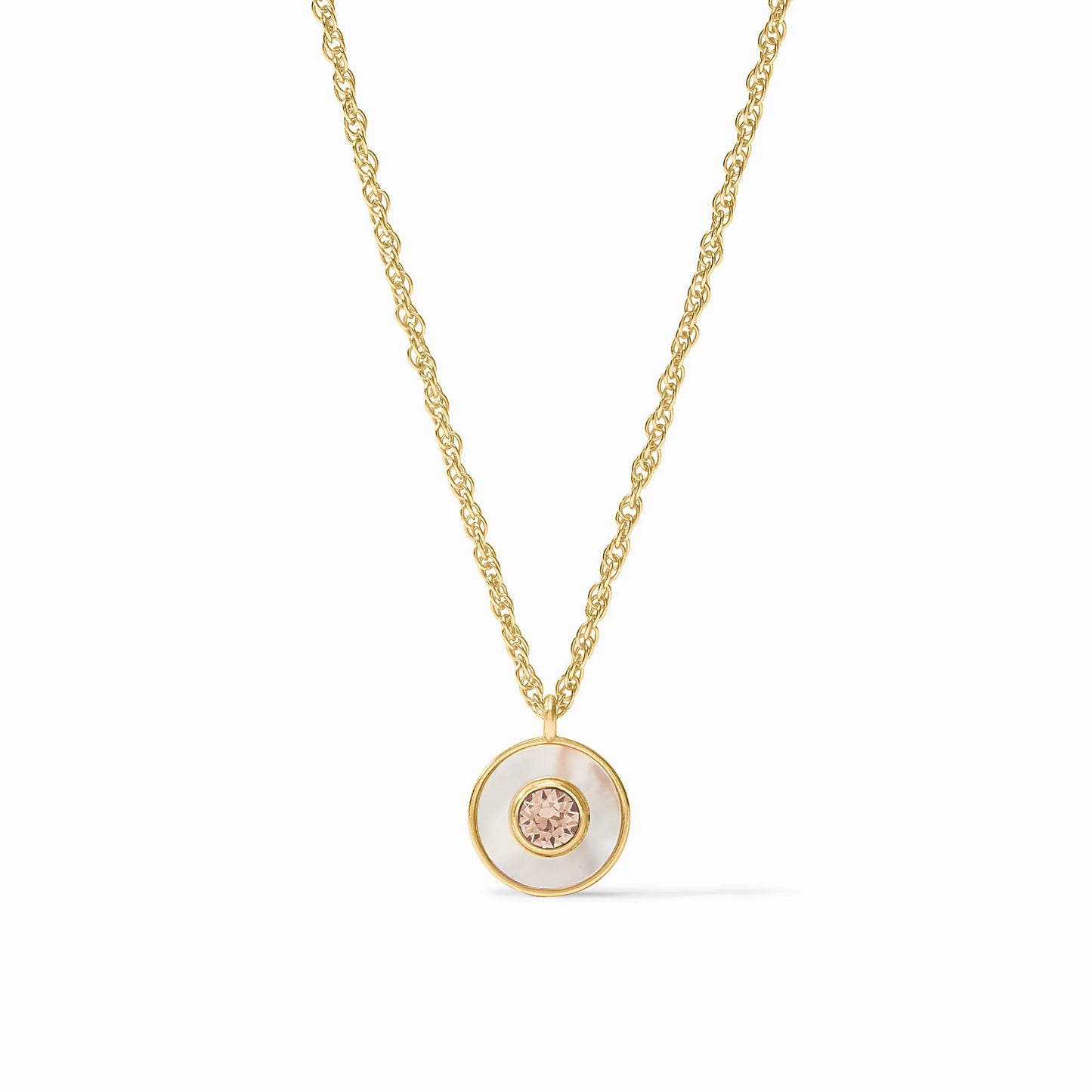 Julie Vos Colette Circle Delicate Necklace Champagne