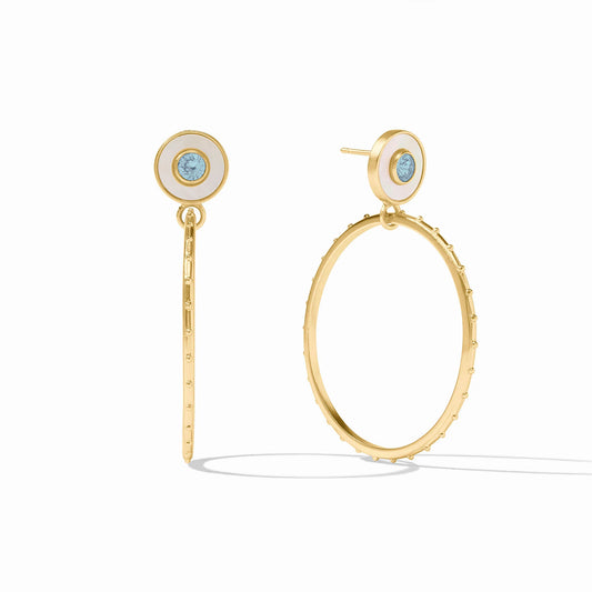 Julie Vos Colette Circle Earring Chalcedony Blue
