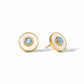 Julie Vos Colette Circle Stud Chalcedony Blue