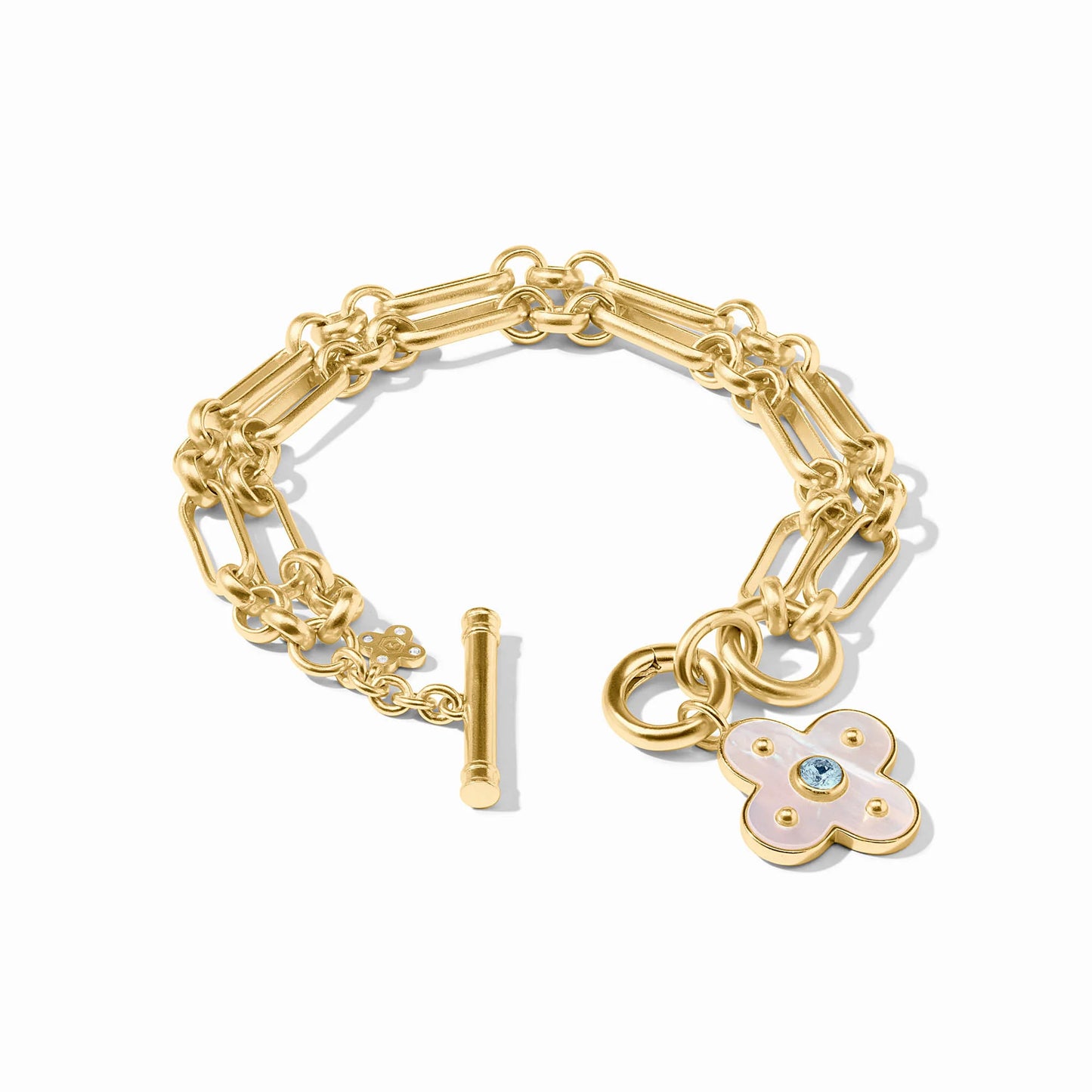 Julie Vos Colette Link Bracelet Chalcedony Blue