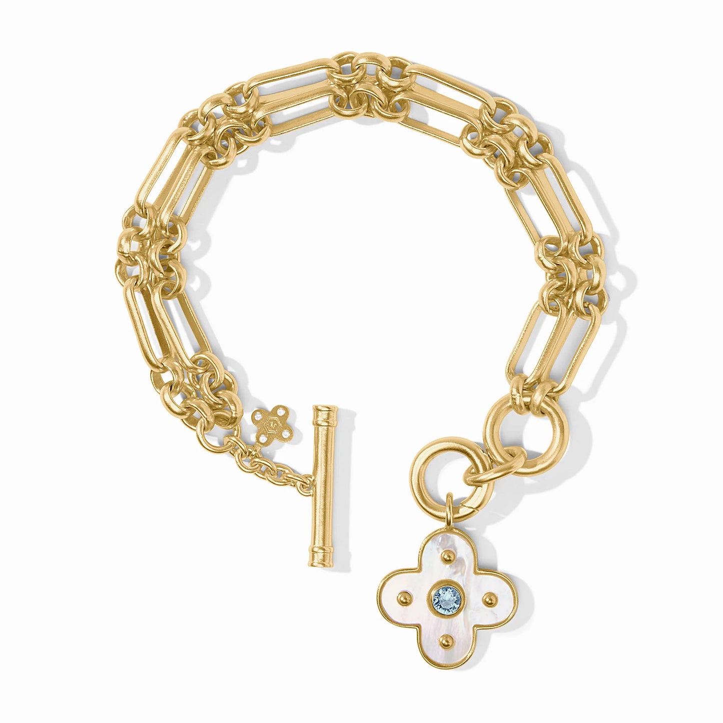 Julie Vos Colette Link Bracelet Chalcedony Blue