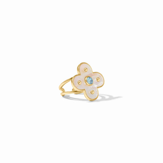 Julie Vos Colette Ring Chalcedony Blue