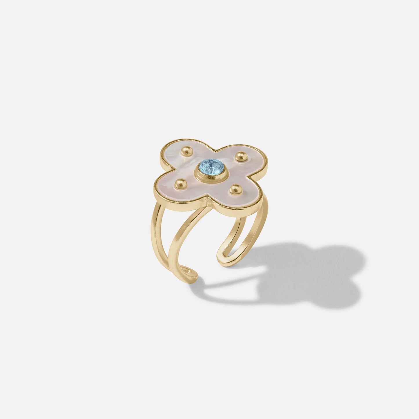 Julie Vos Colette Ring Chalcedony Blue
