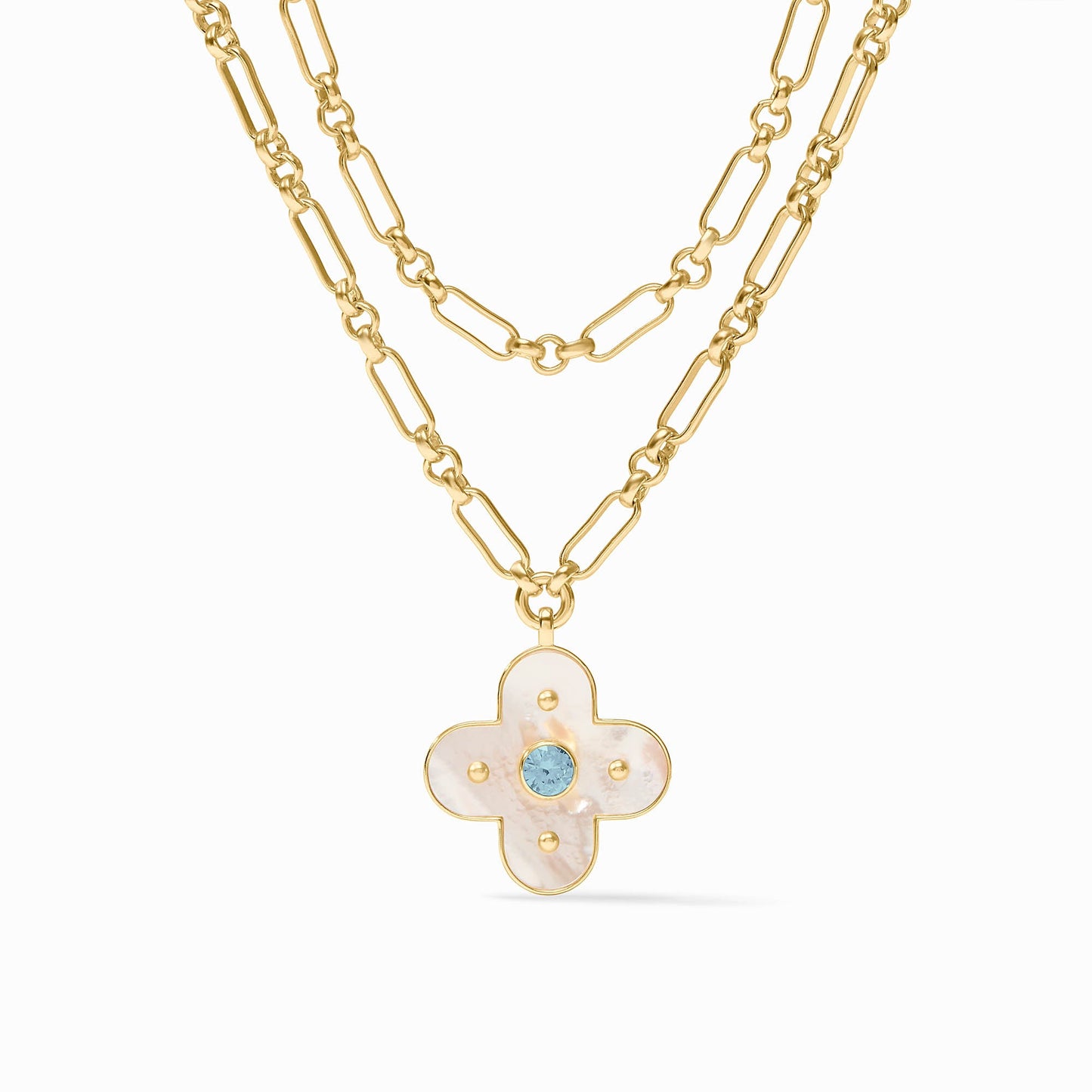 Julie Vos Colette Statement Necklace Chalcedony Blue