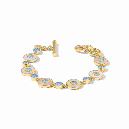 Julie Vos Colette Tennis Bracelet Chalcedony Blue