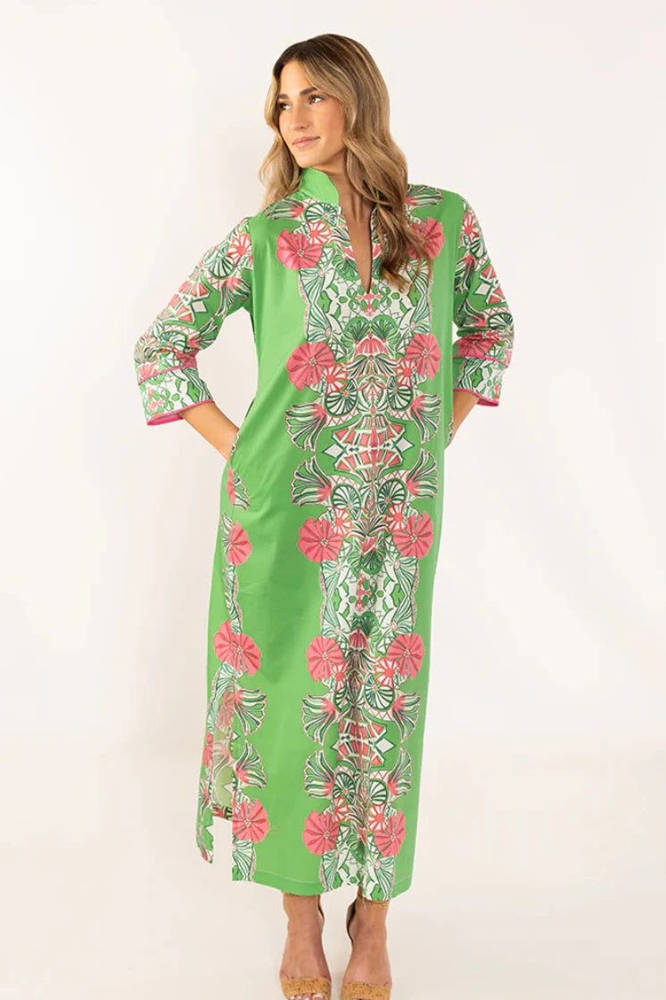 House of MBR Bouvier Long Dress Jade Garden