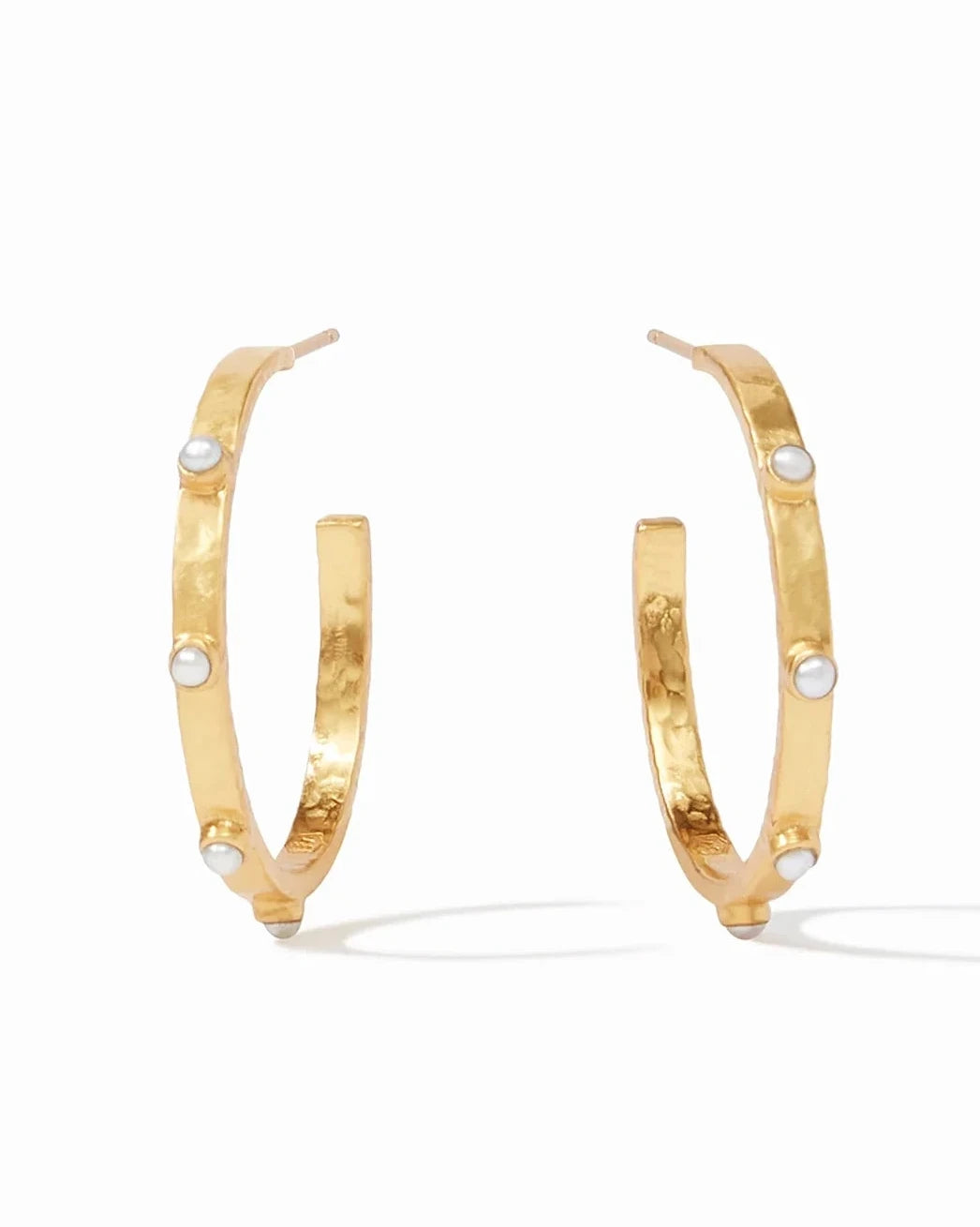 Julie Vos Crescent Stone Hoop Cubic Zirconia