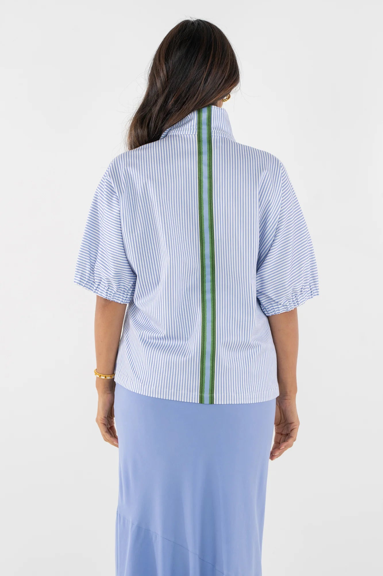 Emily McCarthy Poppy Top Grapemist Stripe