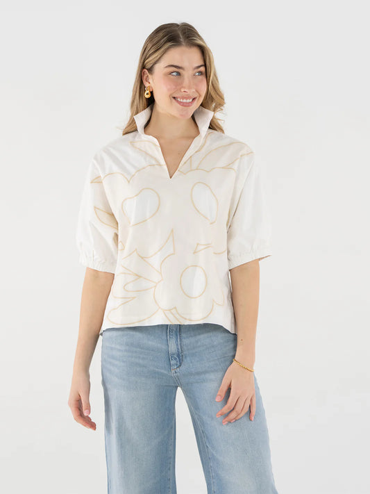 Emily McCarthy Poppy Top Beige Bloom