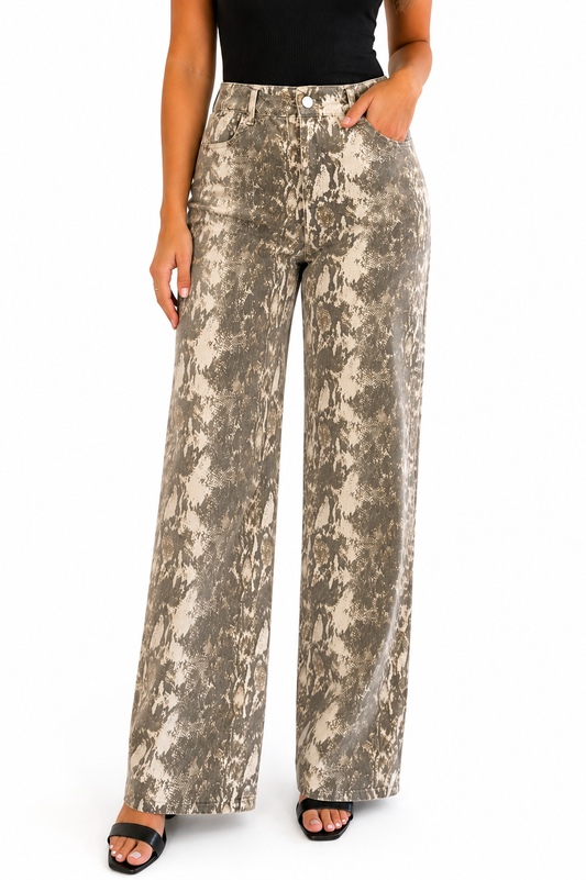 Entro Snake Skin Wide Pants