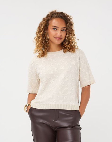 Esqualo Beige Classic Knit Top