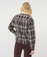 Esqualo Mocha Muse Plaid Top