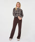 Esqualo Mocha Muse Plaid Top