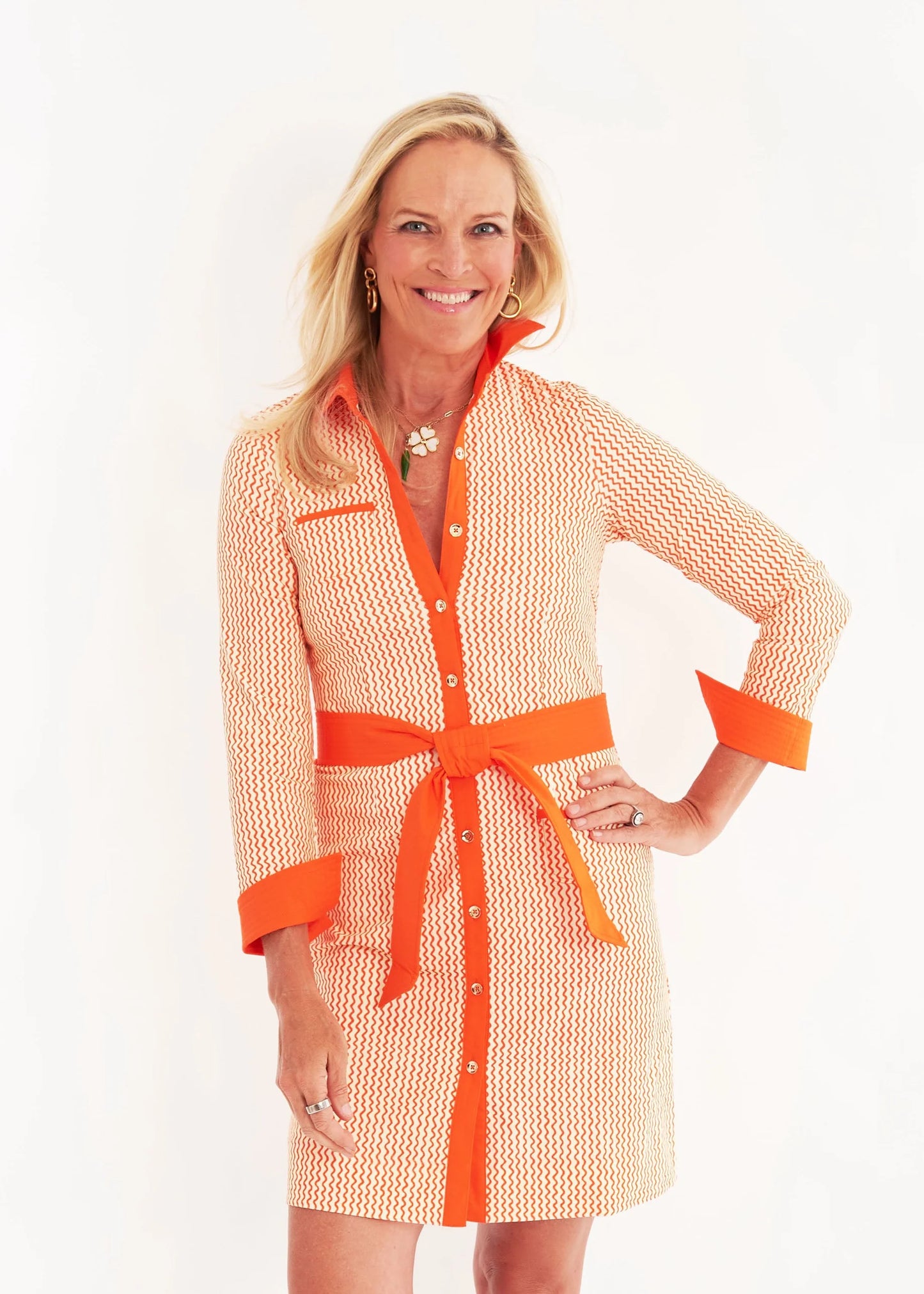 CK Bradley Midori Shirtdress Doodle Orange