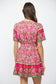 Botanical Border Button Down Dress Magenta