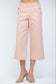 High Waisted Cropped Wide Leg Pant with Gold Button Accents Blush Pink