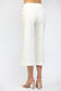 High Waisted Cropped Wide Leg Pant with Gold Button Accents White