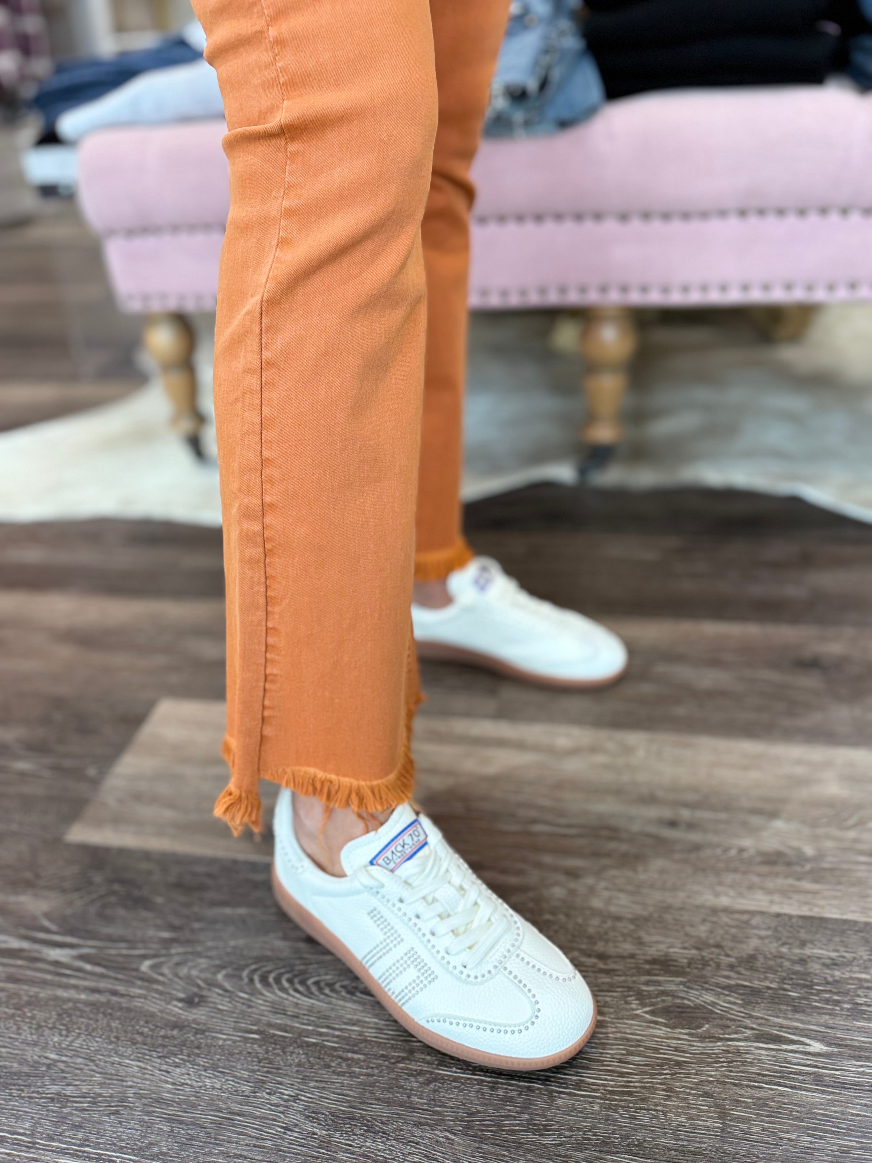 Orange Flare Jeans