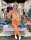 Orange Flare Jeans